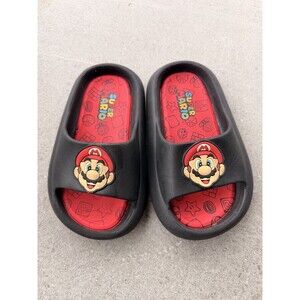 Super Mario Brothers Boys Slide Sandals Beach Shoes Size 10 Nintendo Ground Up